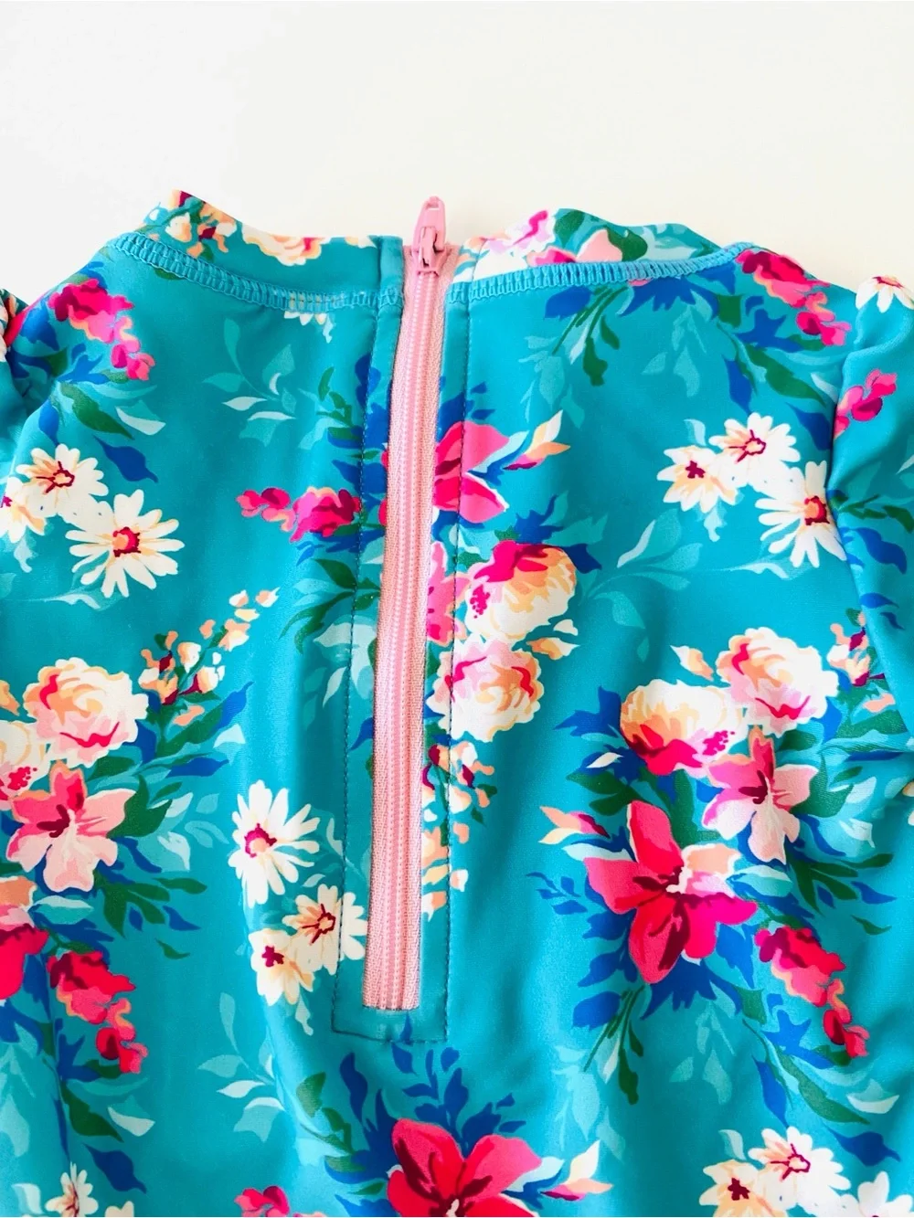 RuffleButts Baby UPF50+  Floral Long Sleeve One Piece Rash Guard 6-12M Swimsuit